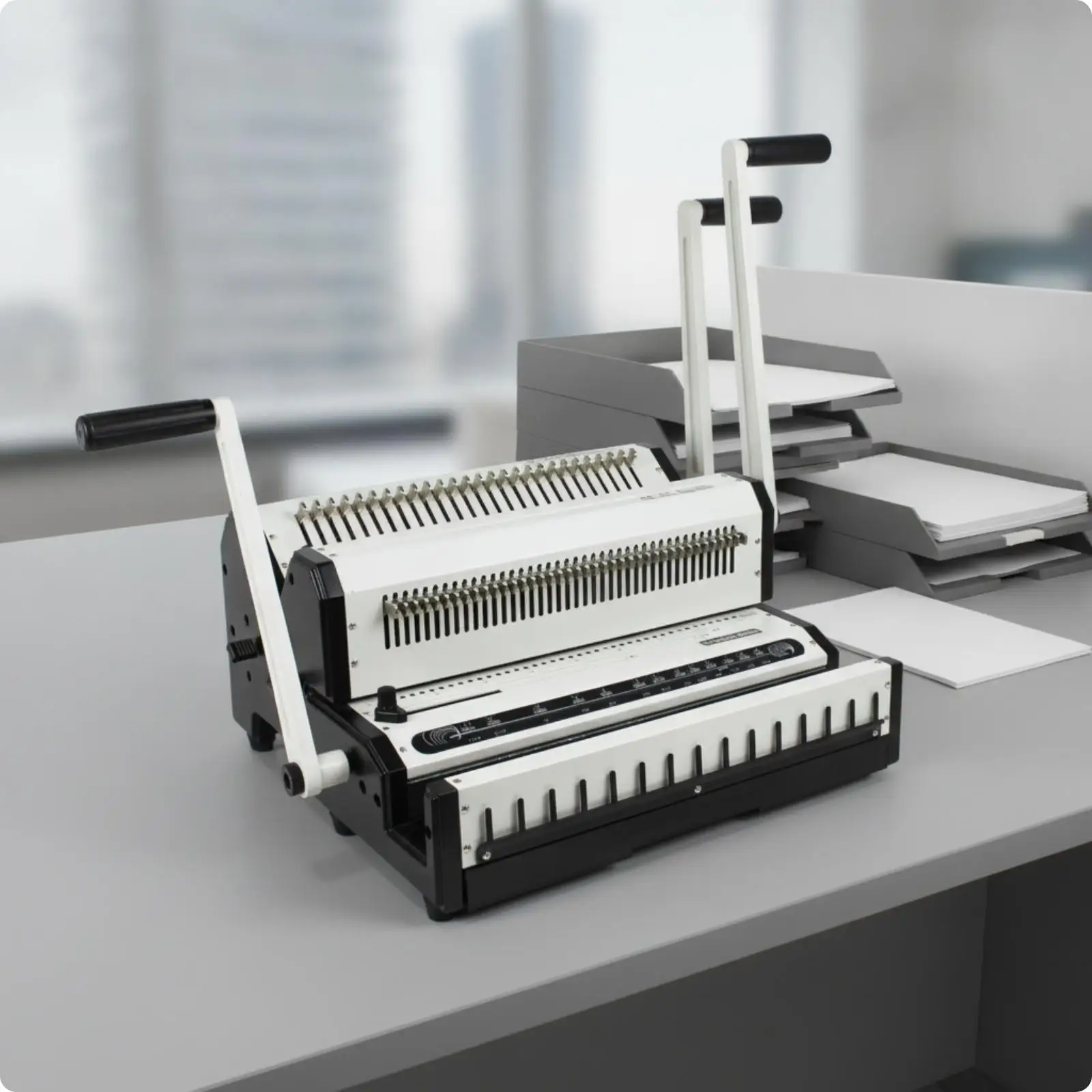 Desktop Wire Binding Machine Manual Paper Punch Binder for Reports Craft Projects Classroom Workstation