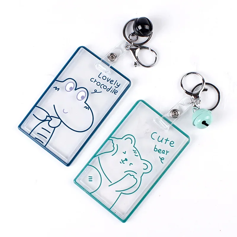 Imagem -06 - Transparente Badge Holder Keychain Titular do Cartão de Identificação da Escola Kpop Idol Card Protective Case Crachás