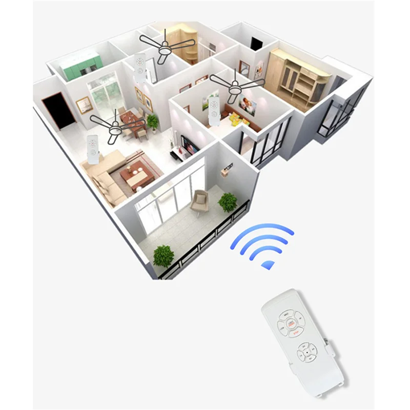 3X Ceiling Fan Remote Control Kit, Small Size Universal Ceiling Fans Light Remote, Speed,Light & Timing Wireless Control-Y47A