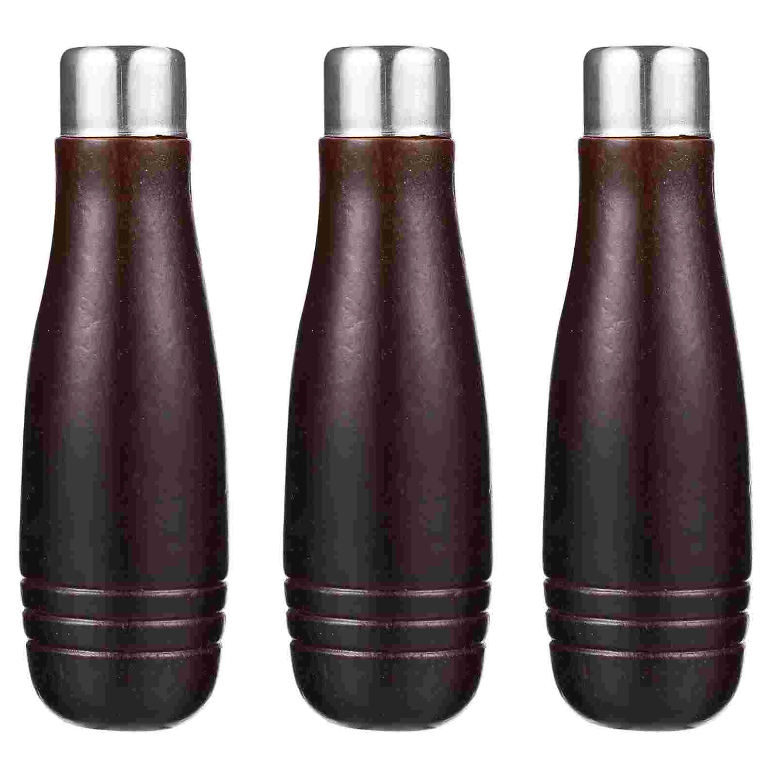 

3 Pcs Handle File Grip Wood Comfortable Wooden Parts Tools Paint Accessory Iron