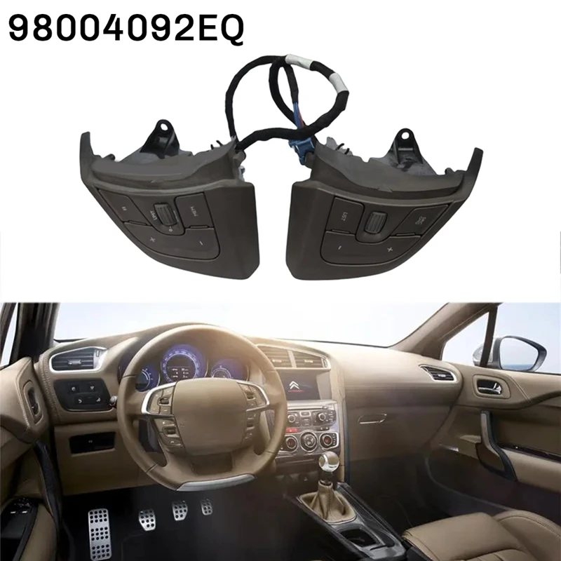 Car Steering Wheel Cruise Audio Volume Control Switch Buttons 98004092EQ For Peugeot Citroen DS4S DS5 DS5LS DS6