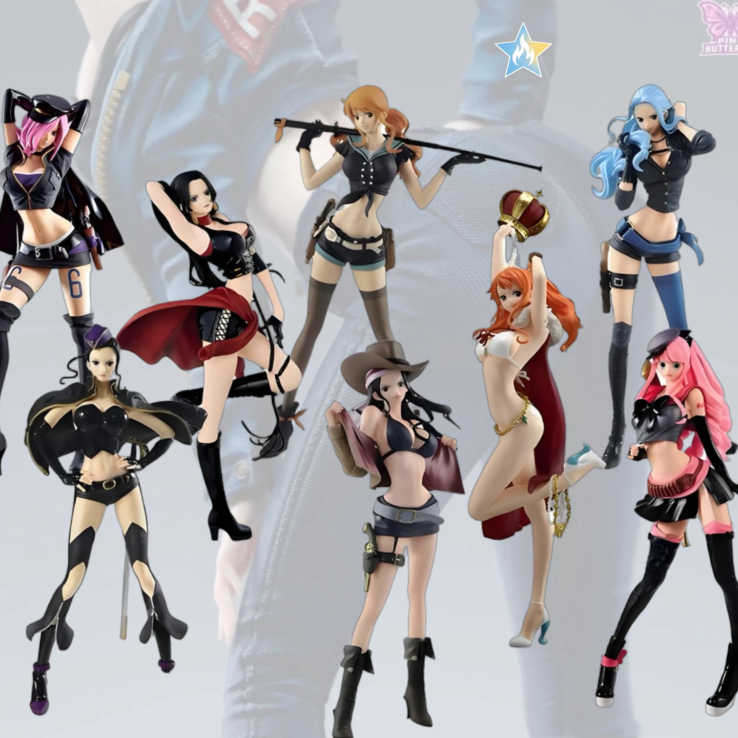 

In Stock Banpresto One Piece Figure FDS Leather Outfit Robin Nami Vivi Boa Hancock Anime Model Ornament Prize Figure