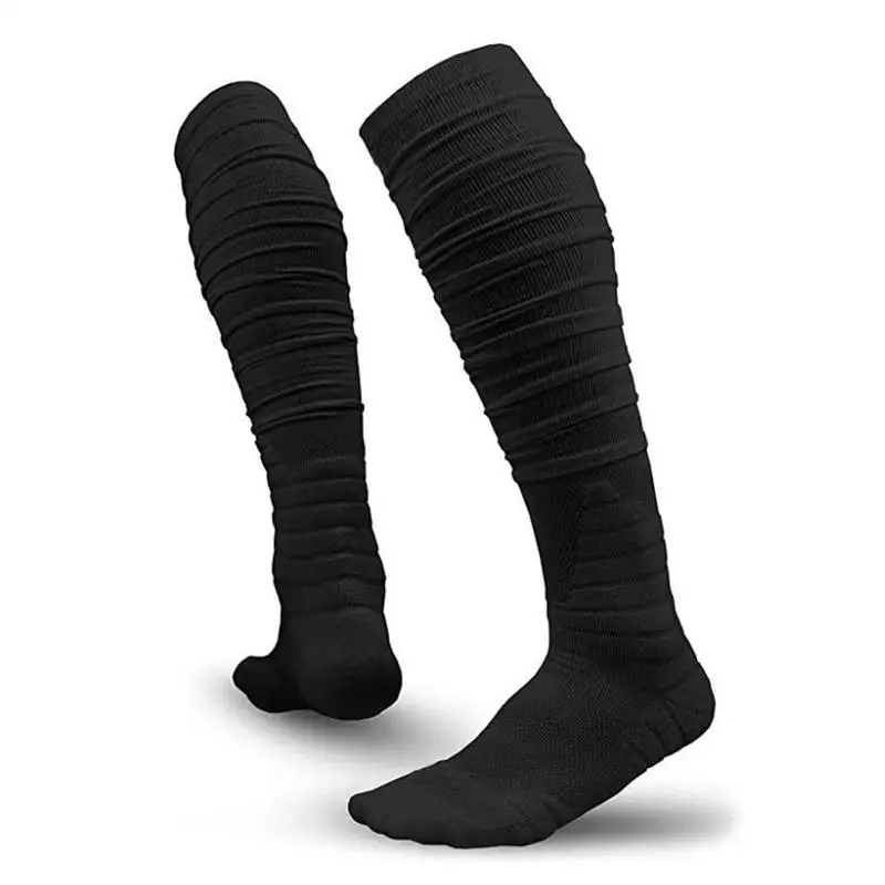 Scrunch Socks Football Soft Cotton Ultra Long Socks Football Compression Socks Leg Sleeves for Men Football Rugby