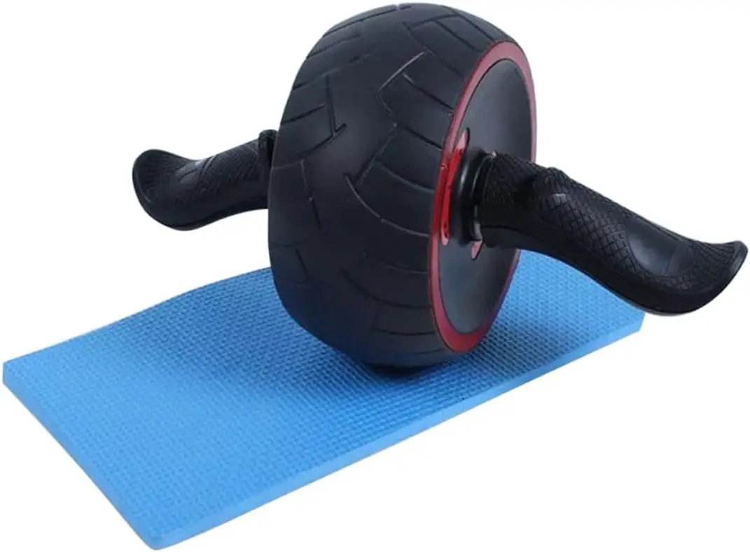 Rubber Ab Roller Wheel with Thick Knee Mat for Silent Core and Abdominal Muscle Training Fitness Device for Men and Women Home W