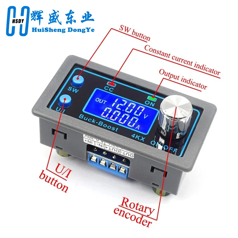 ZK-4KX DC DC Buck Boost Converter CC CV 0.5-30V 4A 5V 6V 12V 24V Power Module Adjustable Regulated laboratory power supply