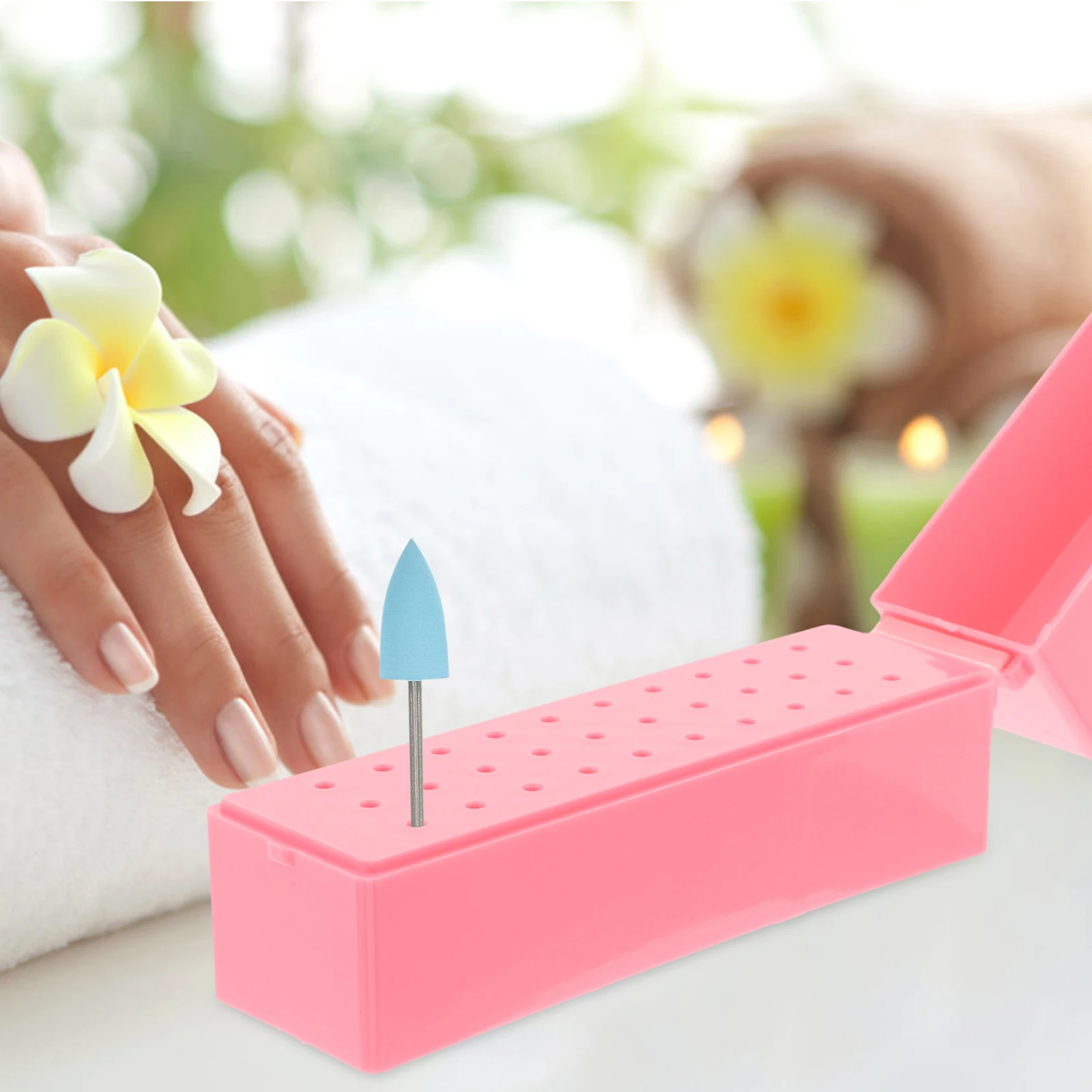 

30 Holes Nail Tool Box Multifunctional Drill Bit Organizer Case for 35mm Bits Storage Display Rack Plastic Manicure Accessories