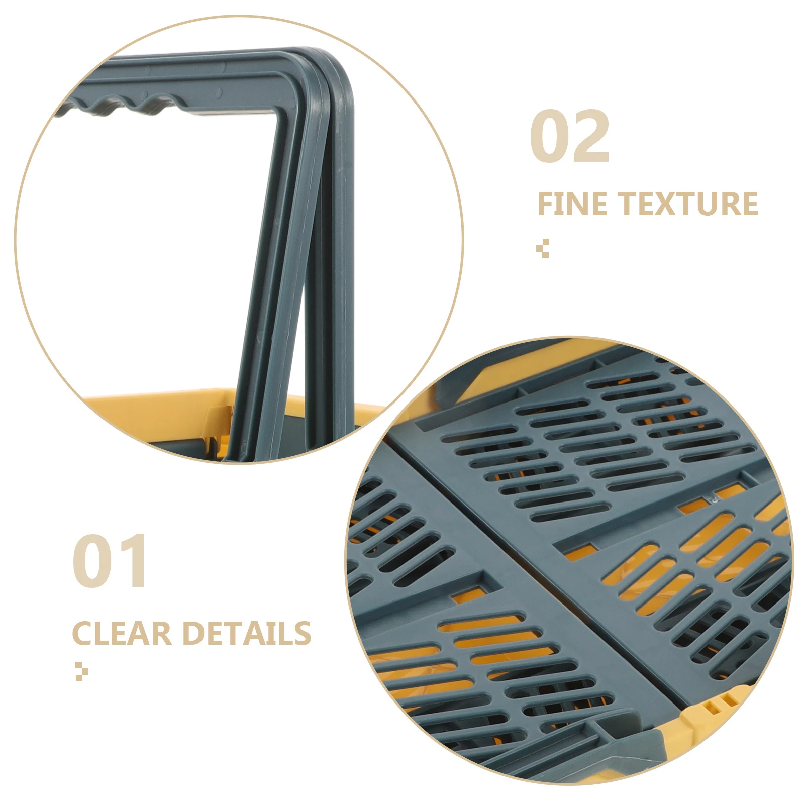 

Plastic Folding Shopping Basket Foldable Storage Organizer Lightweight Durable Vegetable Basket For Camping Home Use Blue Yellow