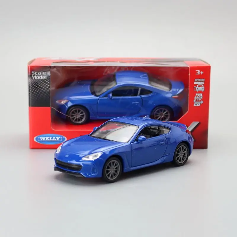 WELLY Toy Diecast Vehicle Model 1:36 Scale Subaru BRZ Classical SUV Pull Back Car Educational Collection Gift For Children