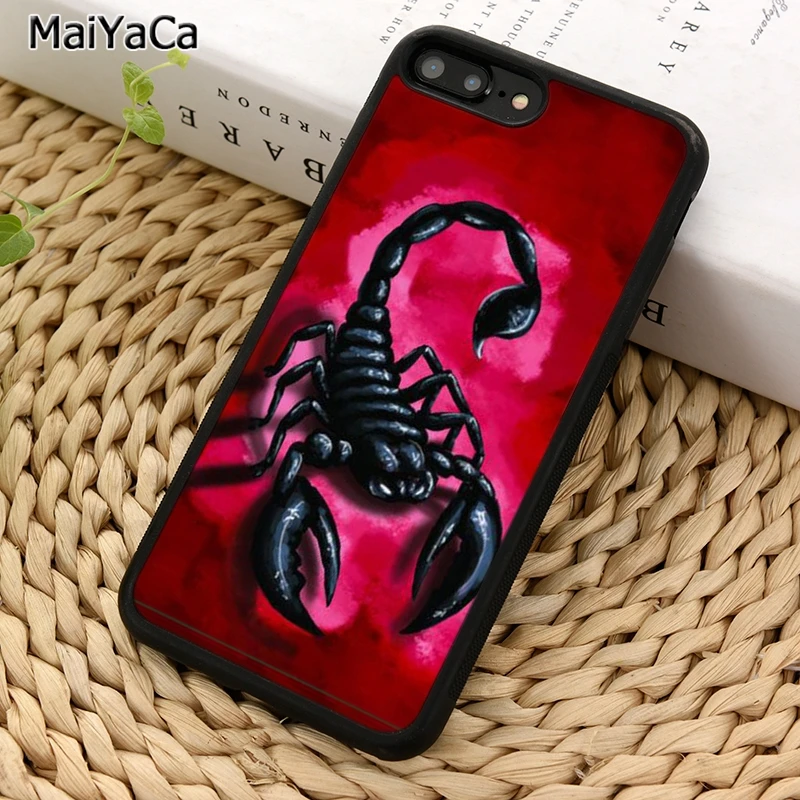 MaiYaCa Scorpion Insect Bug Red Phone Case For iPhone 16 15 14 11 12 13 Pro MAX 6 7 8 Plus coque Shell