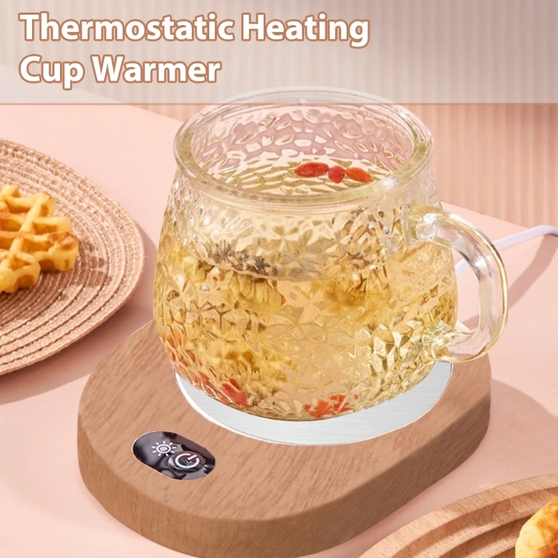 Electric Heating Coasters Adjustable Temperature Cup Pad Electric Cup Warmer Electric Heating Cup Pad Plastic Texture