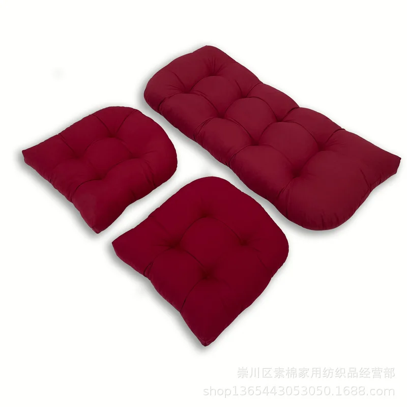 Thicken outdoor pullovers Amazon hot home lounge cushion rocking chair cushion chair cushion rattan seat cushion three-piece set