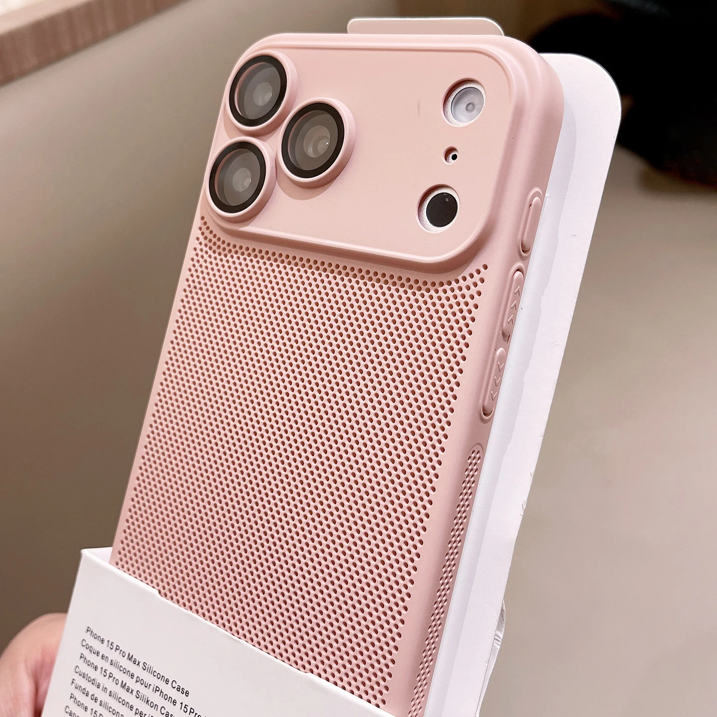 Luxuriöses, dünnes PC-Gehäuse mit Wärmeableitung für iPhone 11 12 13 14 15 16 17 Air Pro Max 7 8 Plus Xr Xs Max mit Kameraschutz-Netzabdeckung