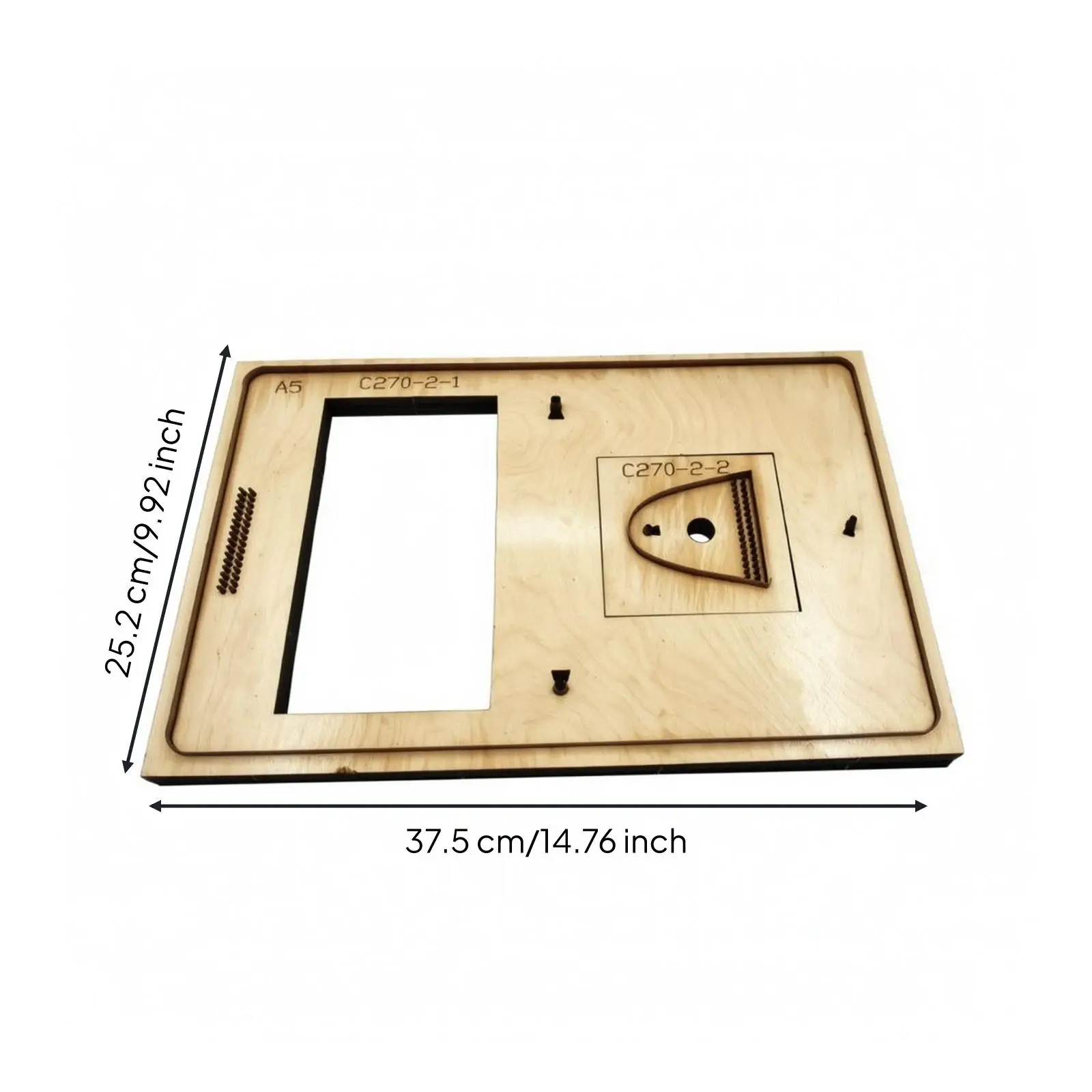 DIY Notebook Die Cut Stencil Wooden Base Tool for Leather Crafting with Perforated Rows and Positioning Guides for Repeat Use