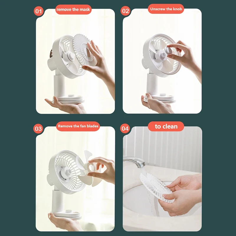 Desktop Mini Rechargeable Battery Fan 360 Degree Rotating Electric Fan USB Charger Portable Clip On Desktop Fan