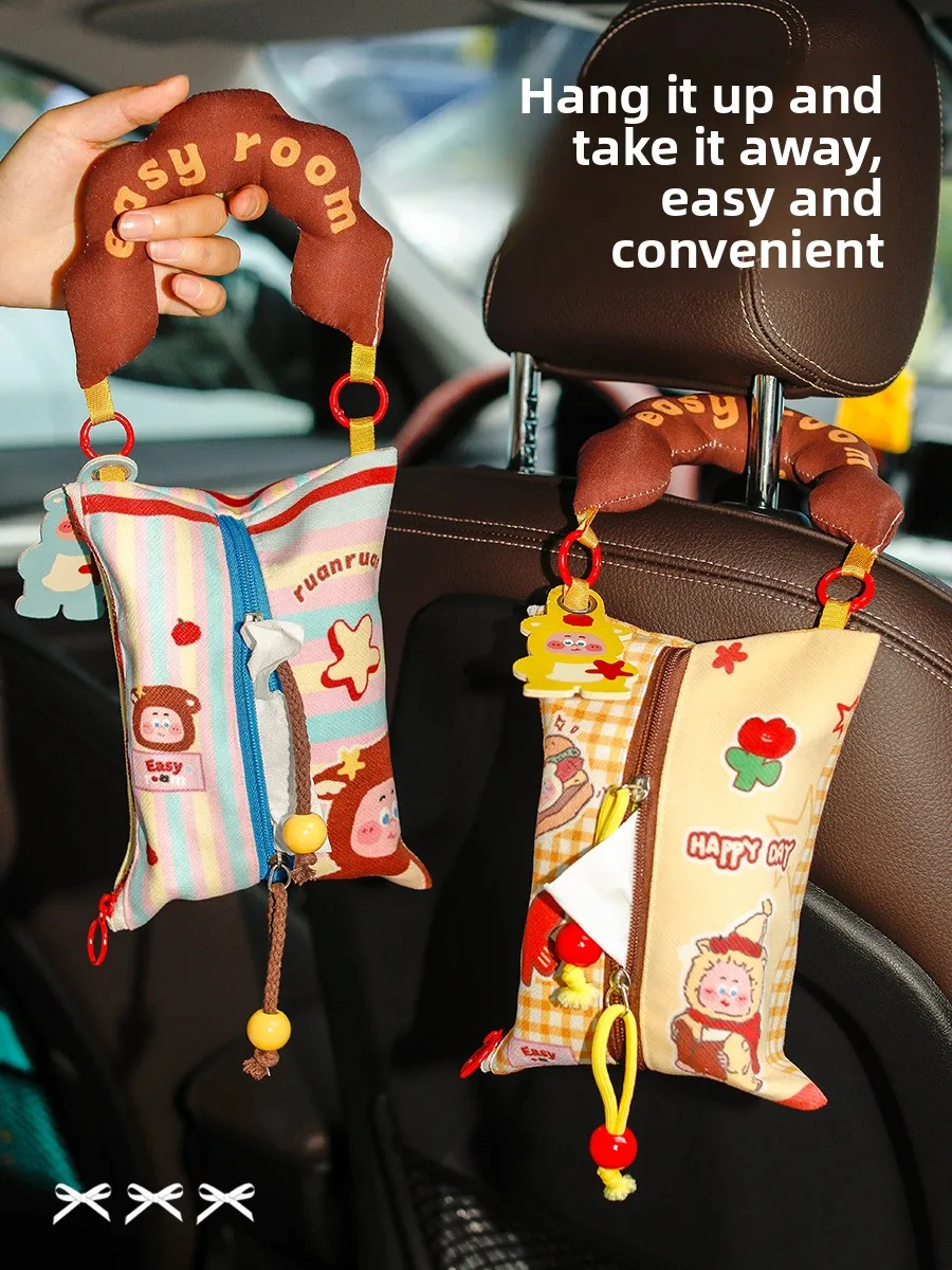 

Милая коробка для салфеток, подвесная сумка для салфеток, прочная многофункциональная сумка из полиэстера для хранения, прямоугольная сумка для хранения, декор для автомобиля Fly