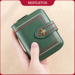 Porte-monnaie en cuir de vachette pour femme, motif d'équation, original, anti-RFID, court, sac à main pour fille, vert, noir, document, cadeaux d'anniversaire