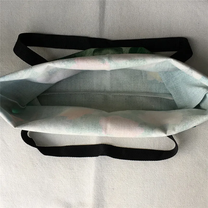 SY0114 Cute Black Cat Print Women Handbags Casual Totes Large Capacity Reusable Shopping Bags School Shoulder Book Storage Bag