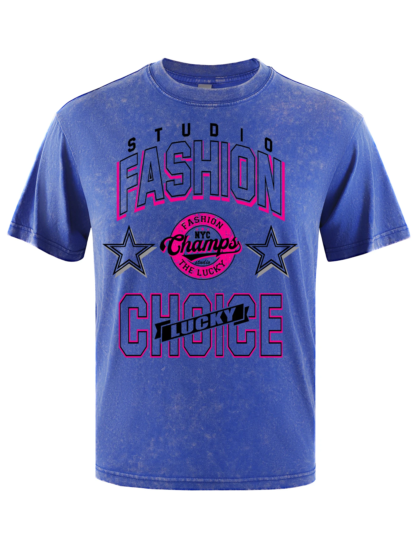 

Fashion Choice Lucky Prints Washed Men T Shirt Soft Cotton Short Sleeve Summer Oversize Cool Clothes Unisex All-Match Top