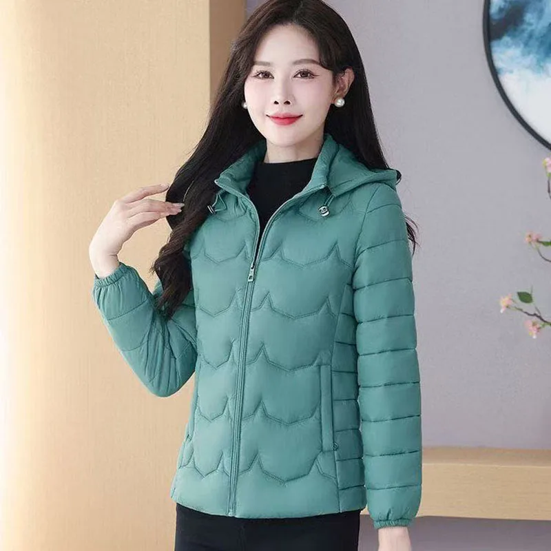 

Women Parkas Winter Jacket Down Cotton Jacket Warm 2024 New Korean Casual Lightweight Solid Color Parka Female Snow Coat Outwear