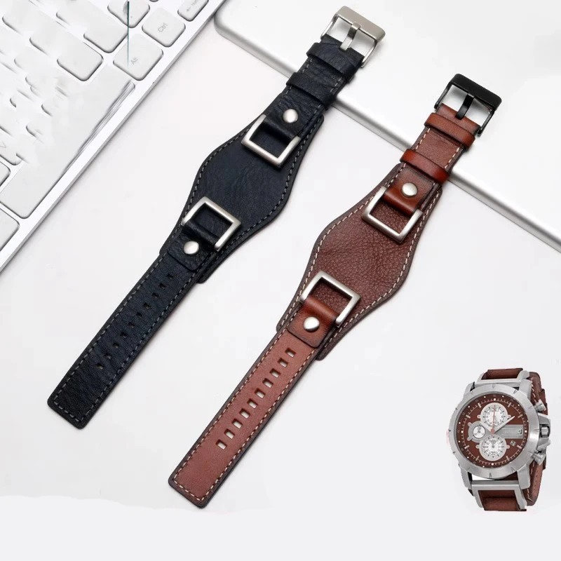 

For Fossil JR1157 watchband Genuine leather 24mm men watch strap High quality leather bracelet Retro style bracelet