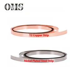 2M 0.15 / 0.2 / 0.3mm T2 Copper Strip Strap For 18650 21700 Lithium Battery Connection Nickel Plated Strip Spot Welding