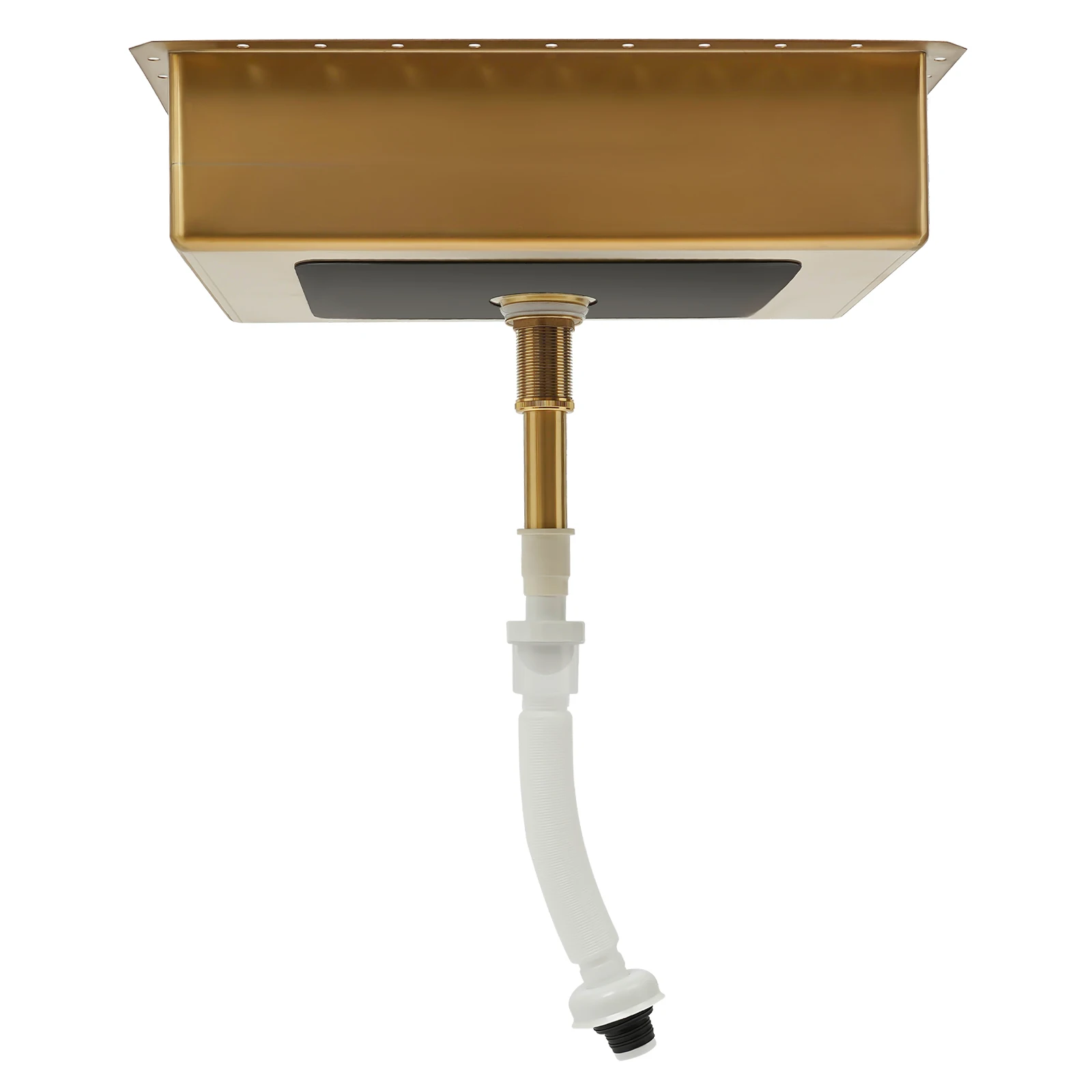 ステンレススチールゴールドキッチンシンク、シングル長方形ゴールデンシンク、容量約23L、ゴールデン洗面器21.65*14.96*5.31インチ