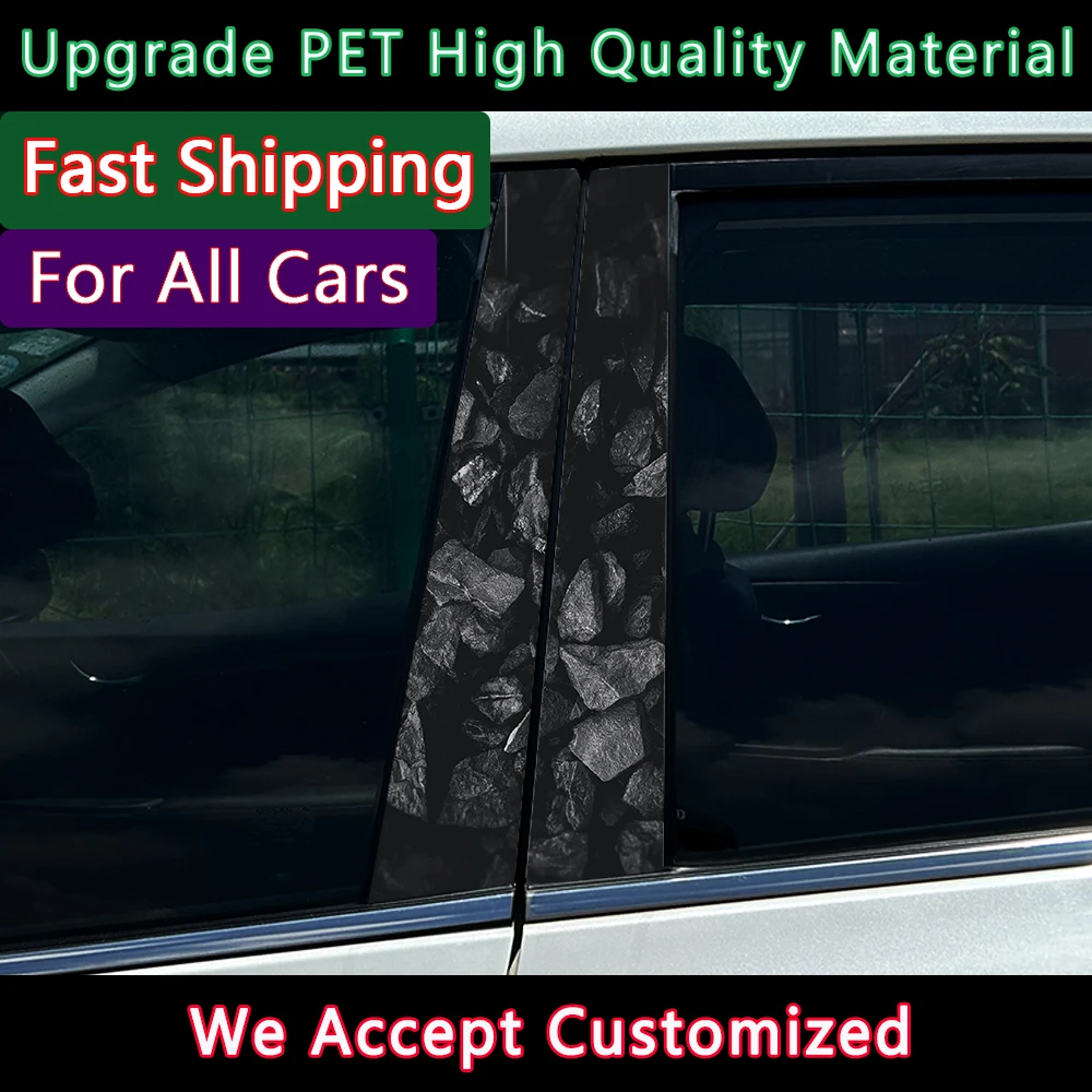 

1/2 шт., черная забавная креативная наклейка на центральную стойку автомобиля, защитная пленка для автомобильной стойки B, украшение, наклейка на крышку царапин