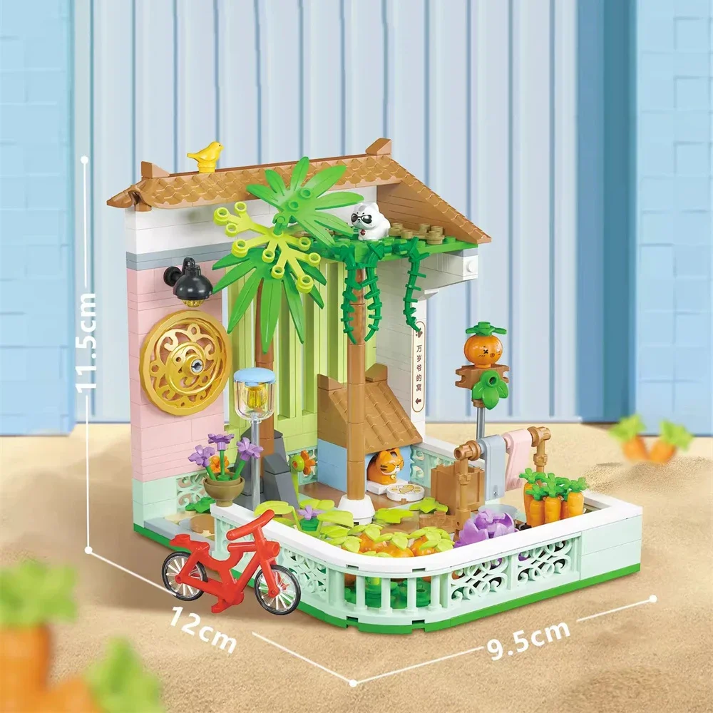 Knowd build nonna Backyard Mini Building Blocks Toy Dreamlike Architectural Playset per l'arredamento del gioco divertente e fantasioso per i bambini