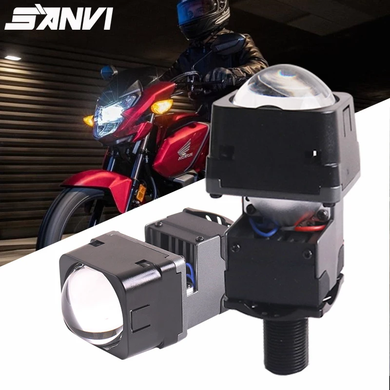 

SANVI 1,5-дюймовые квадратные би-светодиодные линзы проектора для обновления фар автомобиля и мотоцикла с двойными отражателями H4 H7 9005 9006 адаптеры
