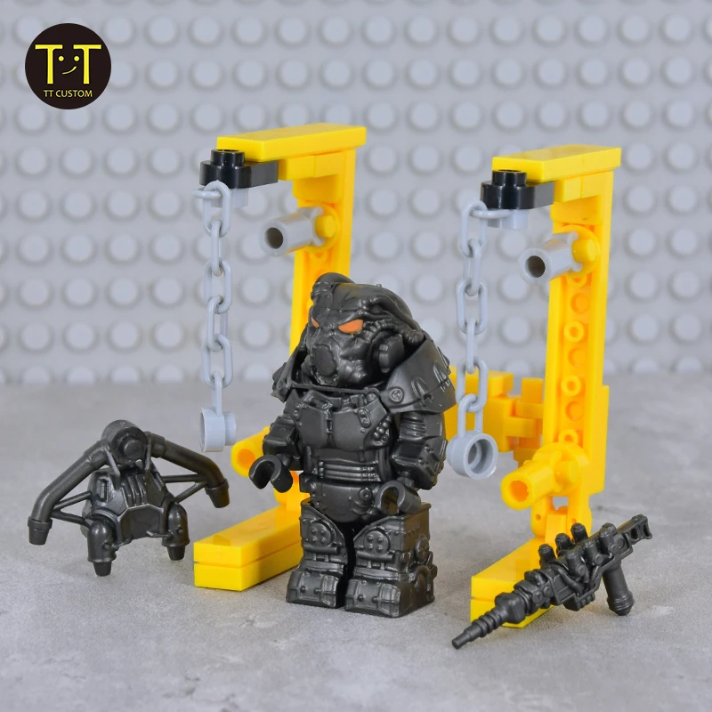 MOC Military Soldiers Mini Anime Action fallouted Knights Bracket Model Figures Weapons Robots Mecha Building Blocks Bricks Toys