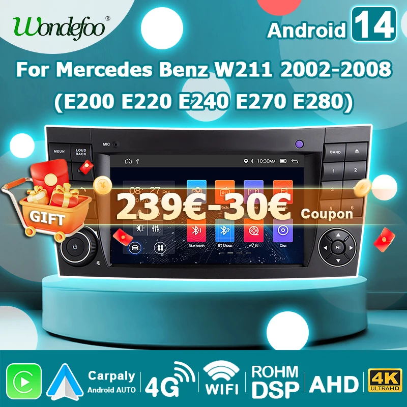W211 Multimedya Android: Mercedes W211 İçin 7' Android 14 CarPlay Radyo Gerçek Deneyim