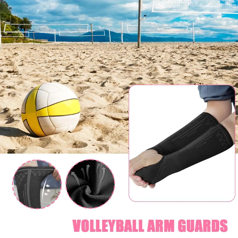 Volleyball Arm Guard Sleeves Outdoor Sports Wristbands Compression Size Arm Sleeve Black 3 Forearm Protector K7Y1