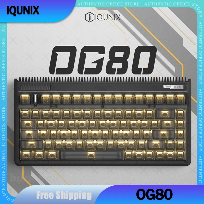 

IQUNIX OG80 Mechanical Keyboard 3 Mode USB 2.4G Bluetooth Wireless Keyboards 83 Keys Keycaps PBT Hot Swap Office Gamer Keyboard