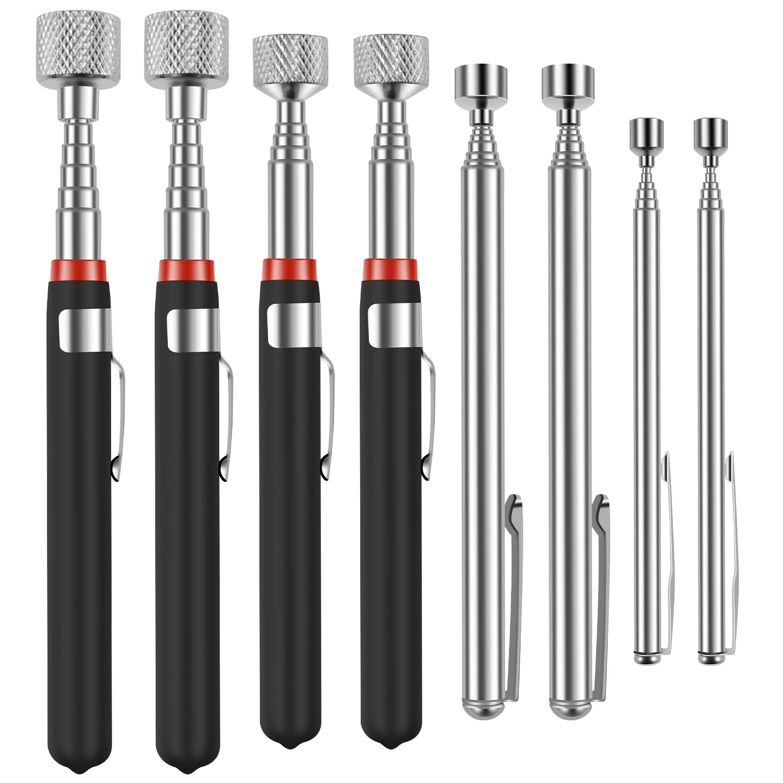 4/8 Pcs Magnetic Pickup Tool Telescoping Magnetic Grabber Tools 1.5/3/10/15LB Capacity Stainless Steel Extendable Magnet Stick
