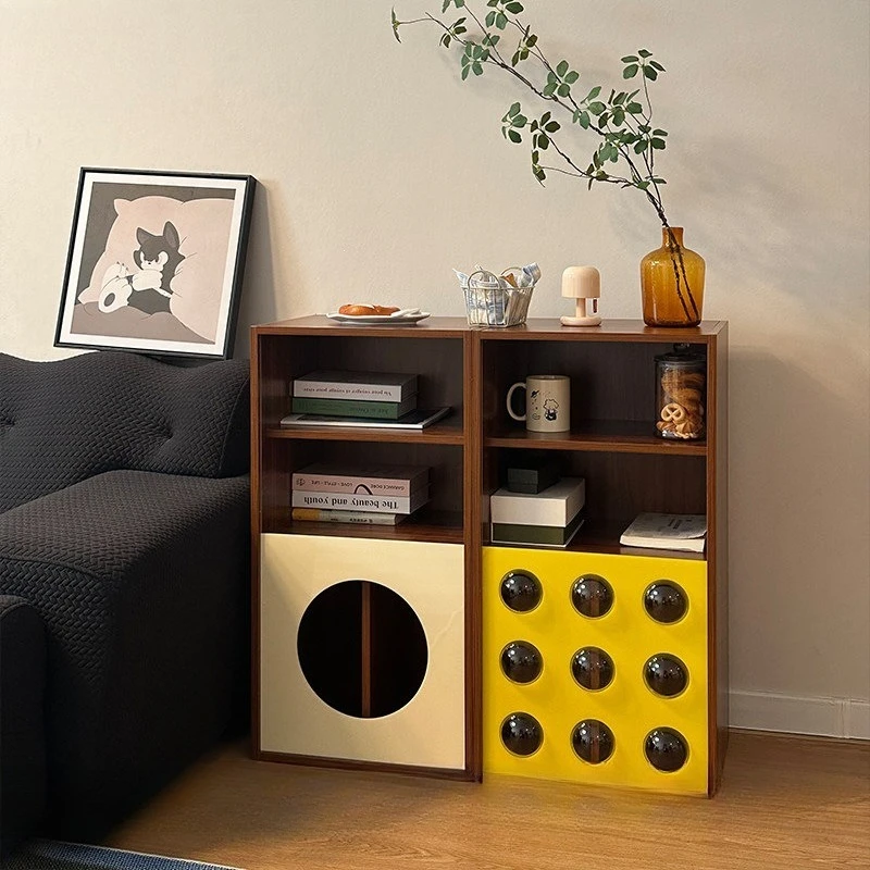 Retro medieval display cabinet storage storage combination module bedside table