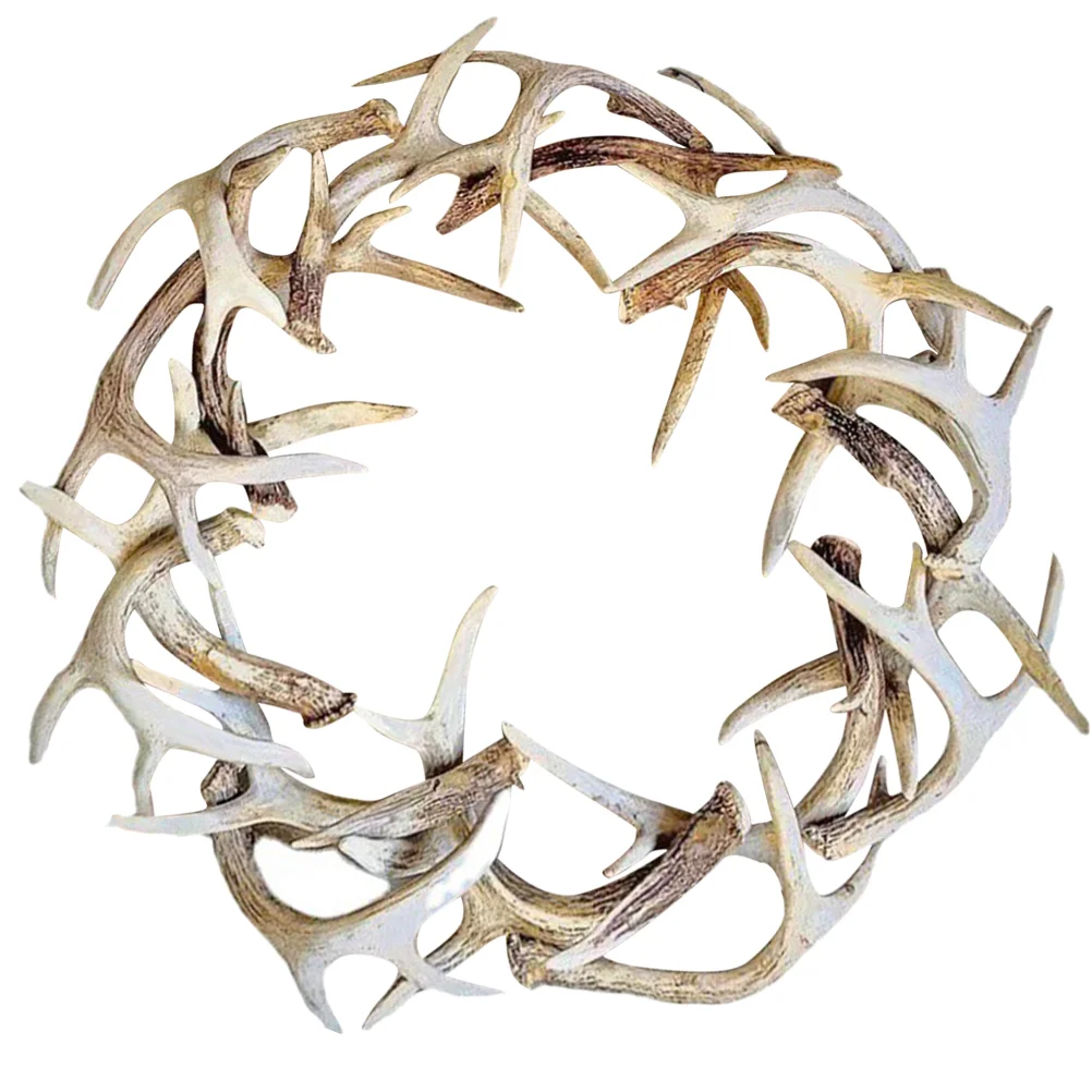 

Garland Artificial Antler Wreath Christmas Party Decoration Wall Front Door Xmas Hanging