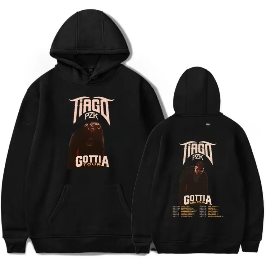 Rapper Tiago PZK GOTTI A Tour Oversized Women/Men Hoodie Sweatshirt Streetwear Hip Hop Pullover Hooded Jacket Male Tracksuit