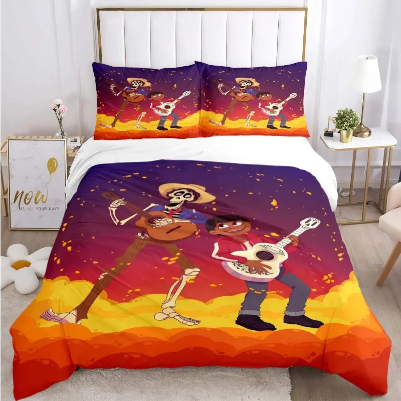 طقم مفارش سرير ديزني كوكو وجونيس ، غطاء لحاف ، غطاء وسادة ، لحاف ، كامل ، مقاس كوين وملك ، تخفيض خاص