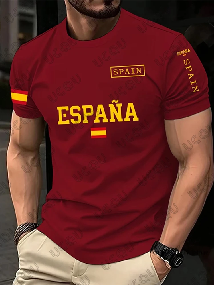 2026 New Classic Spain Football Jersey For Men T-shirt Summer Sports Quick Dry Tees Casual Clothes Streetwear Oversized Tops