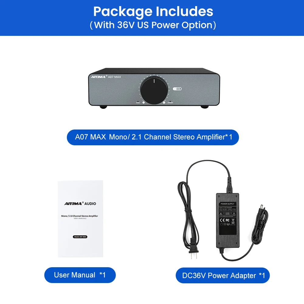 Aiyima A07 Max Tpa3255 Audio Eindversterker 2.0 Stereo Versterker 300wx2 Pbtl Mono Geluidsversterker 600W Home Speaker Amplifica
