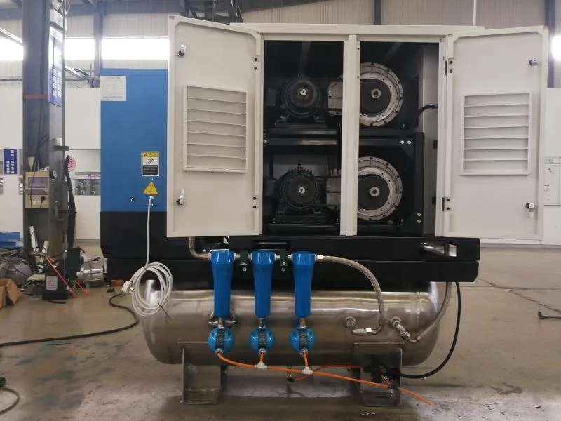 Japanese Technology 11KW 15HP All in One 100% Oil Free Scroll Air Compressor With Air Receiver Dryer and Filters