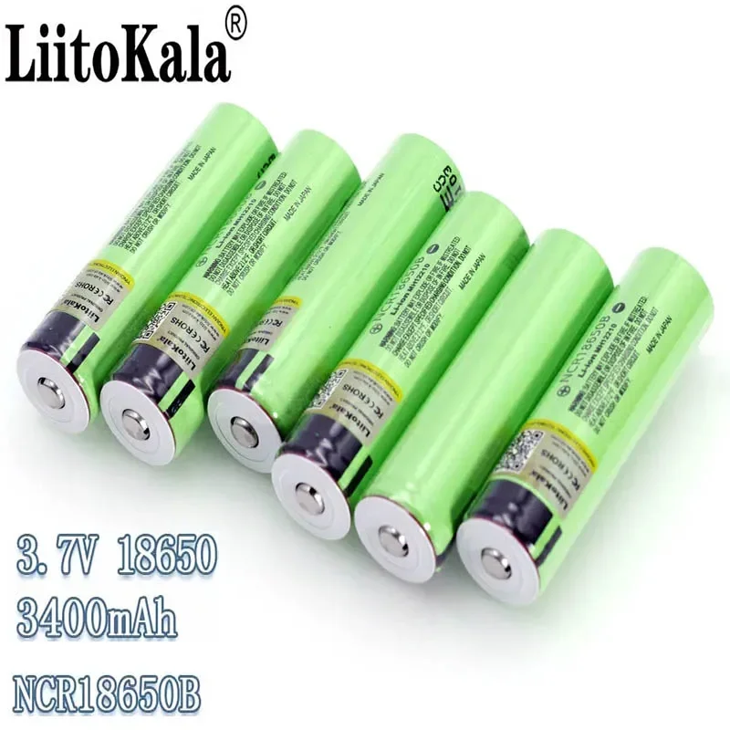 Hot liitokala 100% New Original NCR18650B 3.7 v 3400 mAh 18650 Lithium Rechargeable Battery For Flashlight batteries (NO PCB