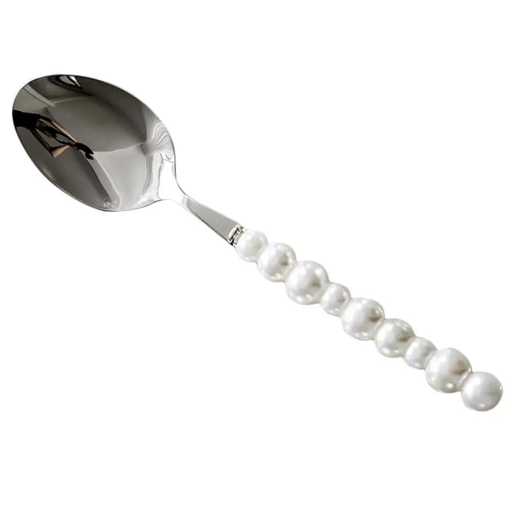 

Stainless Steel Fork Spoon Western Cutlery Metal Tableware Kitchen Supplies Round Handle Silverware Dining Tools