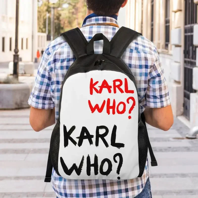 Custom Red Karl Who Slogan zaino da viaggio donna uomo scuola Laptop Bookbag College Student Daypack Bags