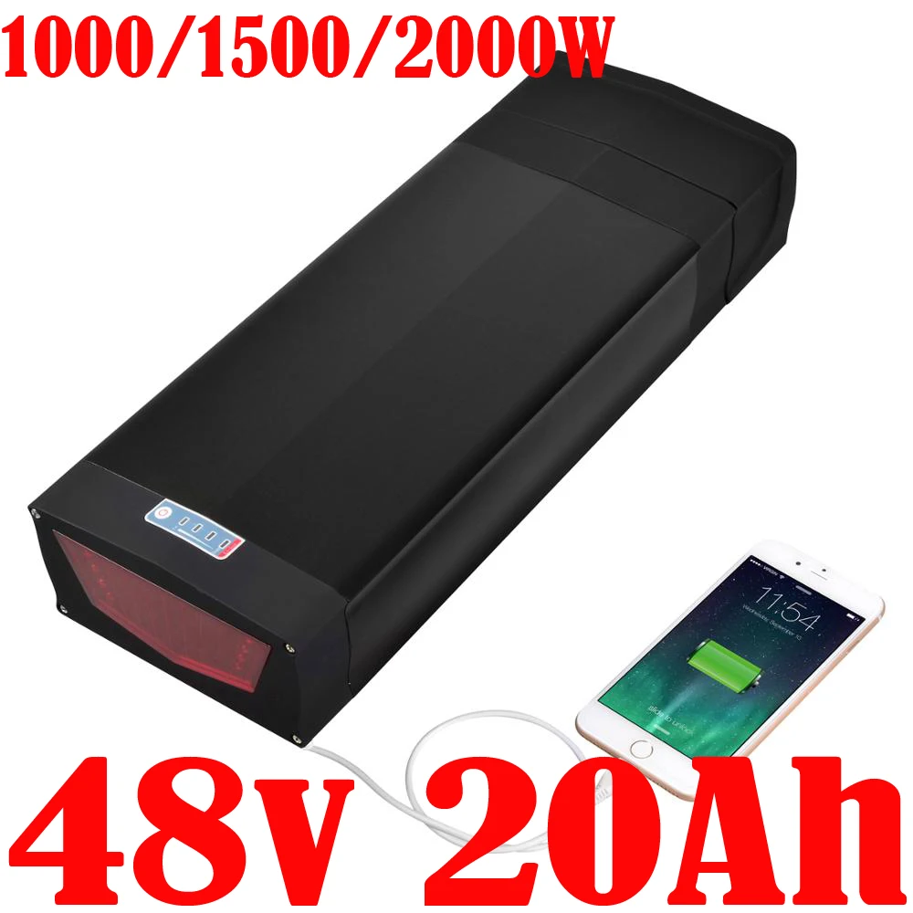 18650 cell Rear Rack eBike Battery 48v 20ah 18ah 15ah electric bike bicyce lithium batteries For Bafang 750w 1000w 20000w Motor