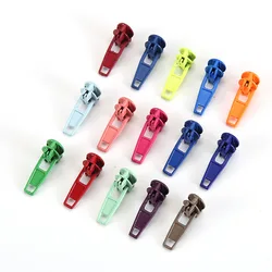 20pcs~100pcs Metal Sliders Zipper Puller Head Auto-lock for 3# Nylon Coil Zippers Sewing Garment Bag Accessories Tailors Supply