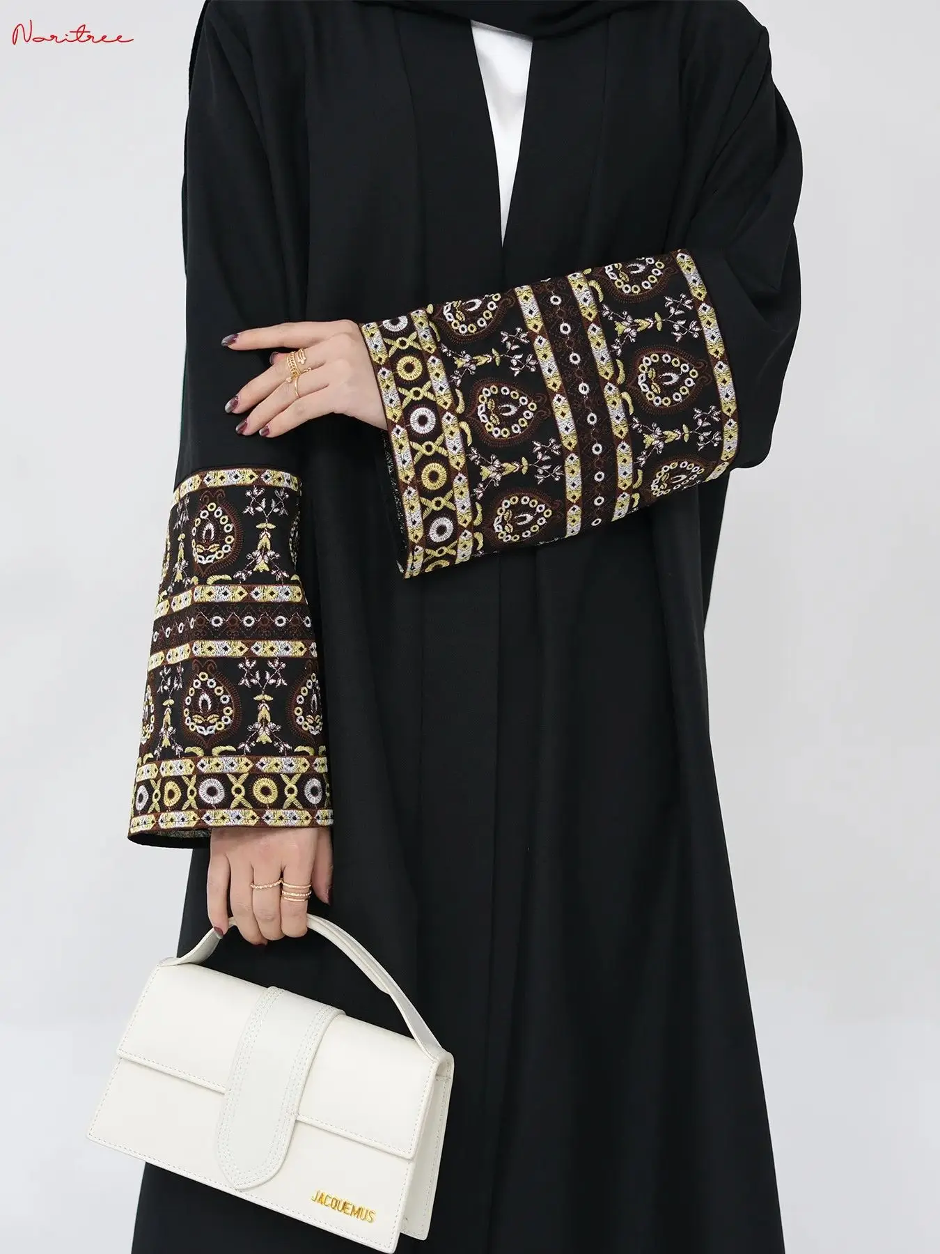 Fashion Embroidery Abaya Kimono Oversized Muslim Abaya Female Full Length Muslim Robe Outerwear Worship Service Abaya wy1964