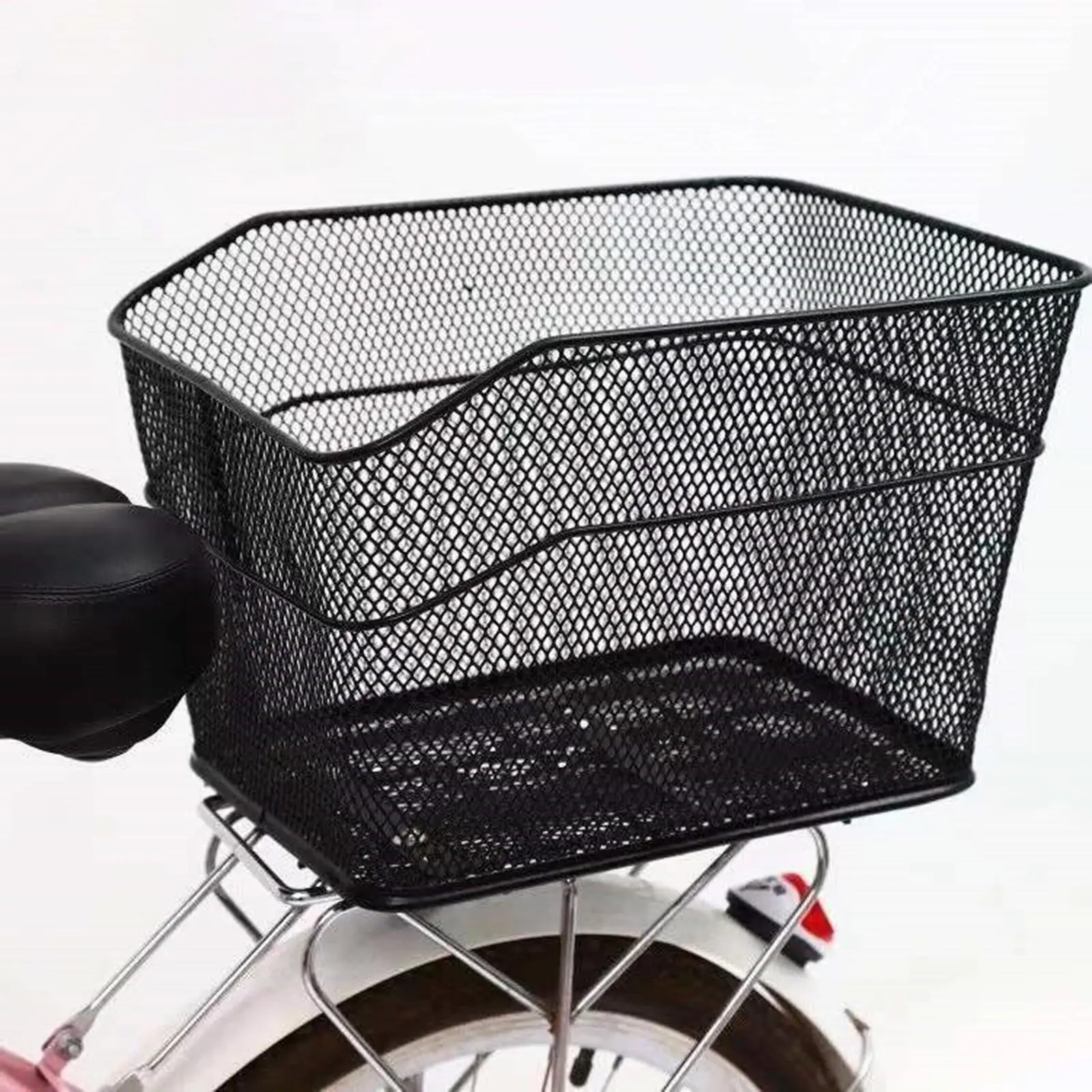 Cesta traseira de bicicleta, rack de carga para viagem, cesta traseira de metal para bicicleta de estrada, compras, esportes, acessórios de ciclismo