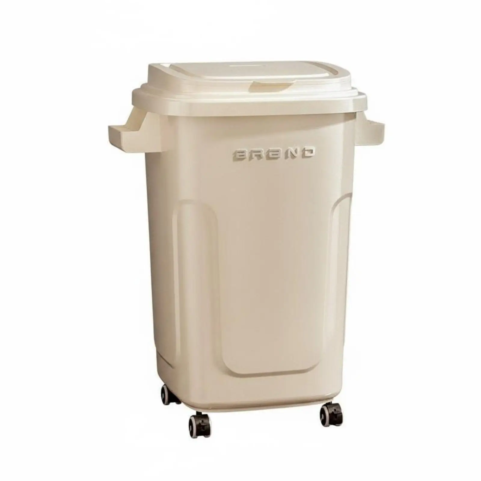 Rolling Wheeled Trash Can 130L High Capacity PP Waste Bin with Lid Ergonomic Tall Design for Home