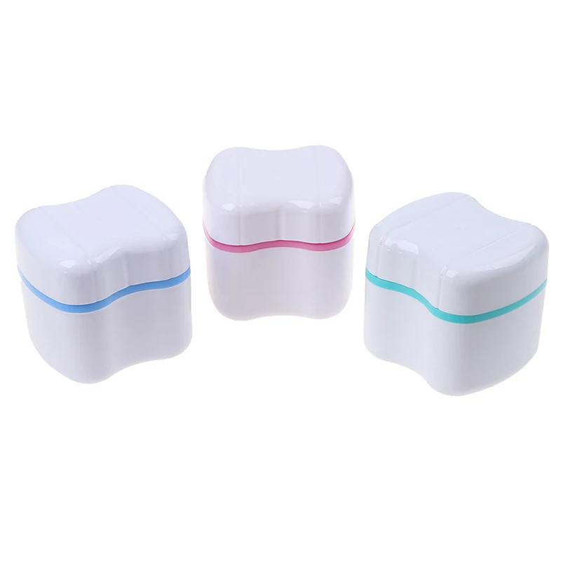 Denture False Teeth Storage Box Case With Filter Screen Dental Appliance